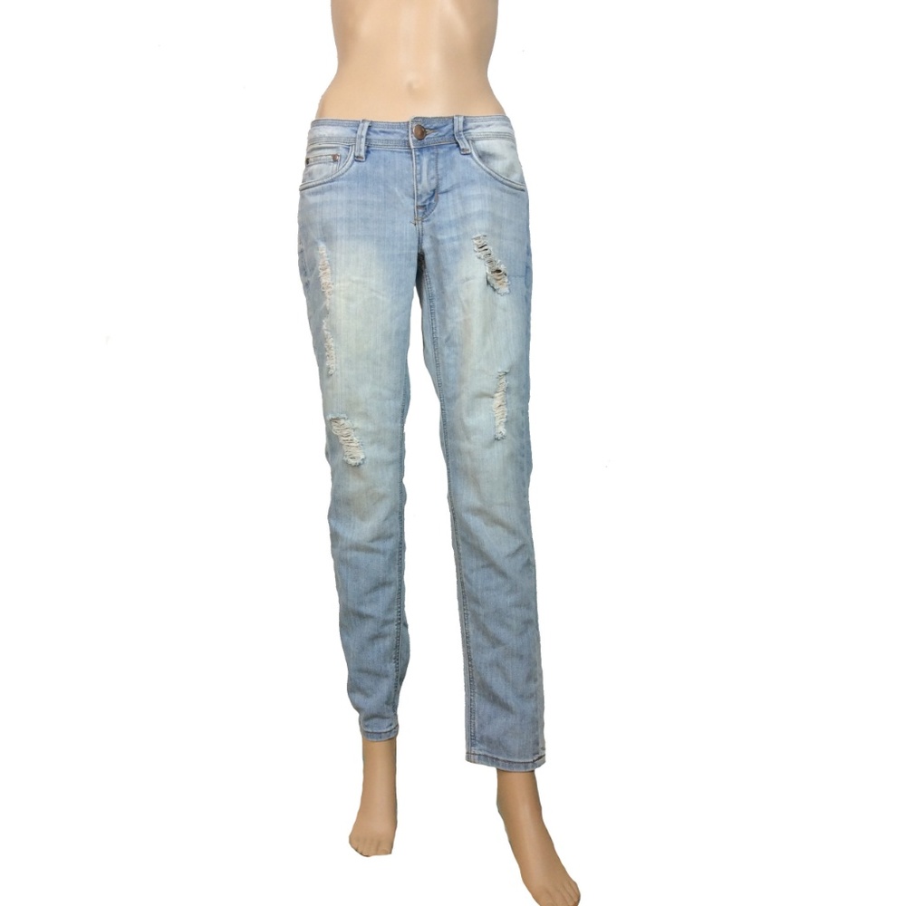 Doll House light wash pre-distressed jeans